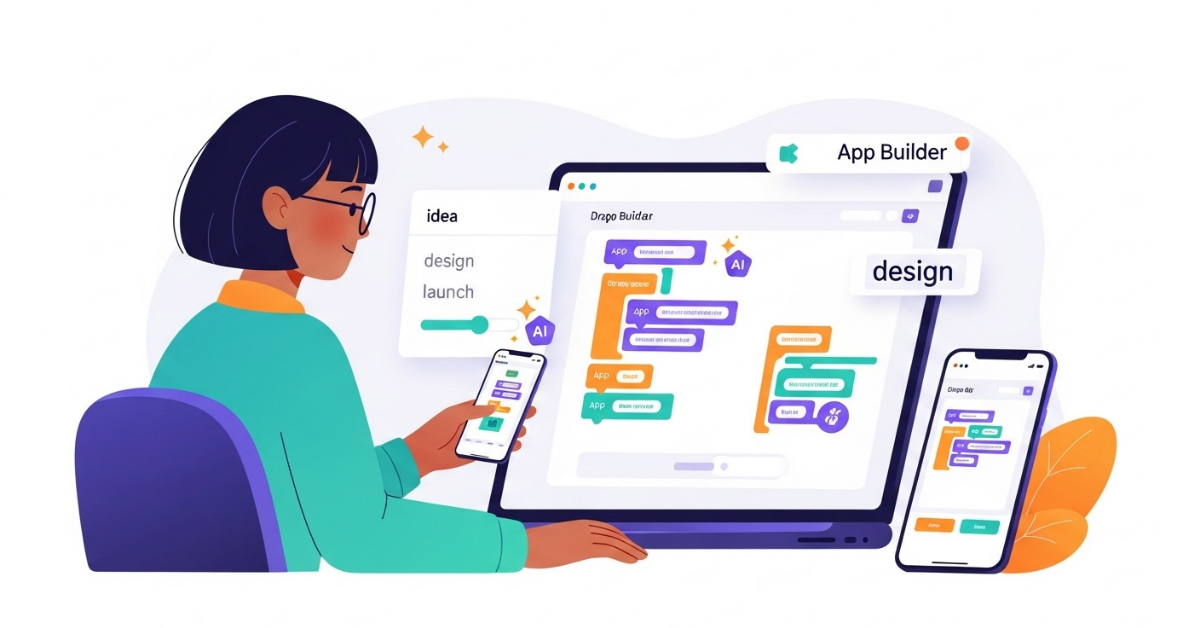 Beginner building an app using AI app builder and no-code platform in 2025